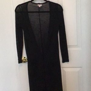 LuLaRoe Sarah Duster- Black cardigan-XS